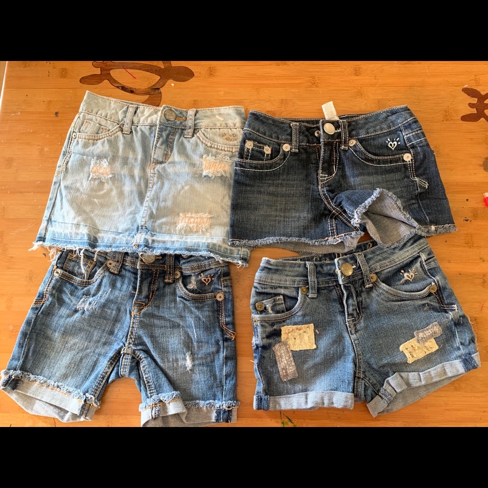 Girls Justice denim shorts (1 skort) size 7 slim.